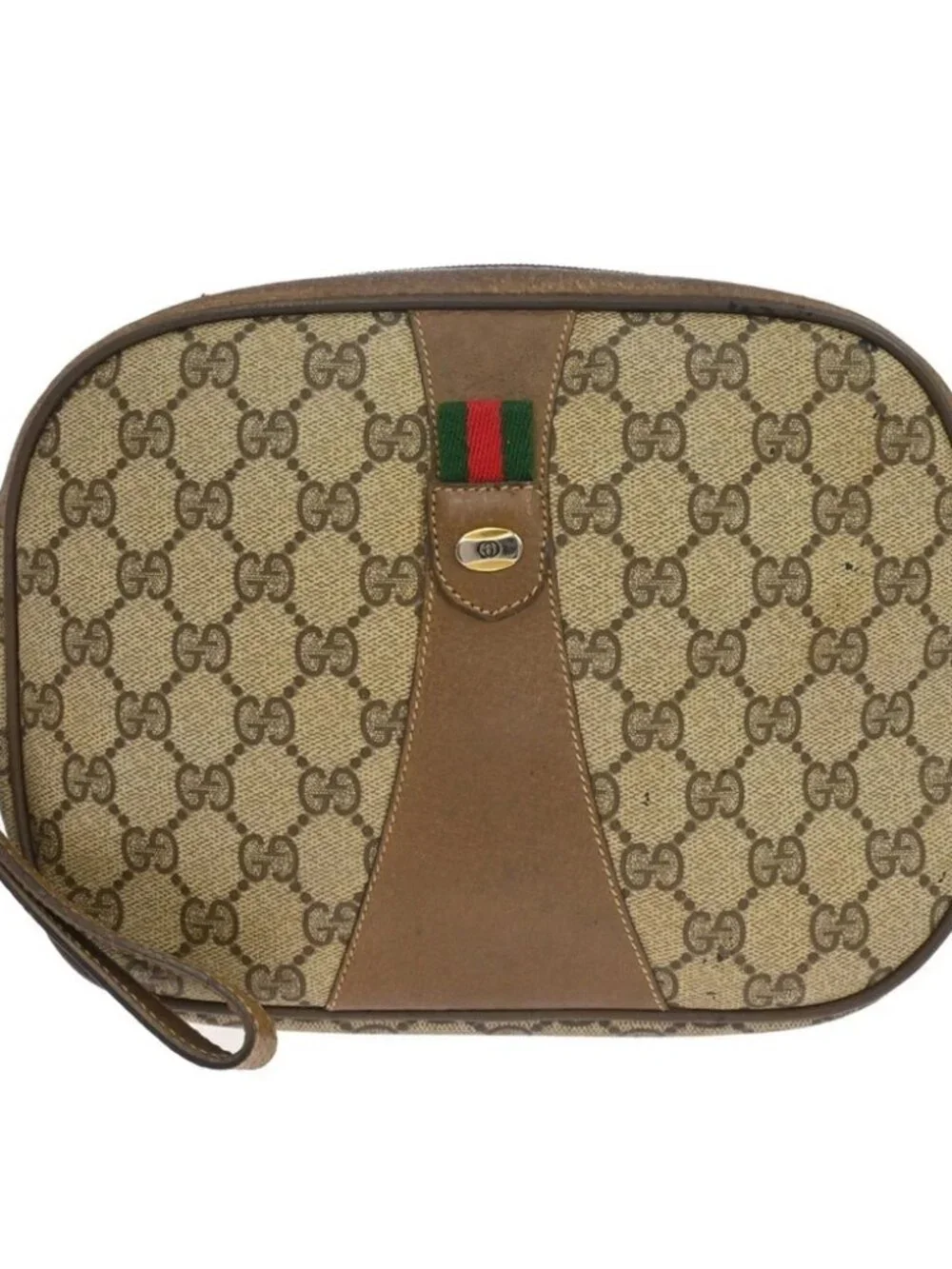 Gucci Beige Canvas GG Clutch Bag